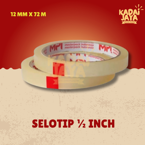 

(1pcs) Isolasi 12mmx72m - Selotip 12mmx72 Meter - Lakban Isolasi 12mmx72m MPI / Ukuran 1/2 INCH Pas