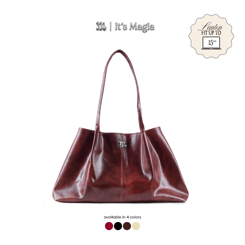 KODE Y88D Magia Emma Bag Maroon Totebag Kulit Sintetis Premium