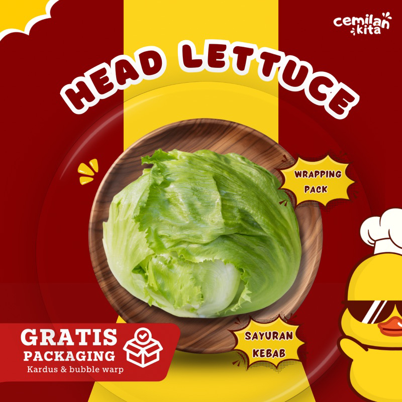 

Lettuce Head - Lettuce Ice Berg Segar - Sayuran Kebab