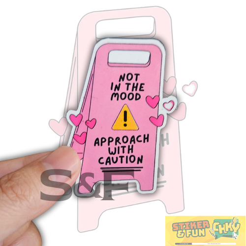 

Stiker Sticker Vinyl Laminasi COUTION SIGN PINK Vol 2