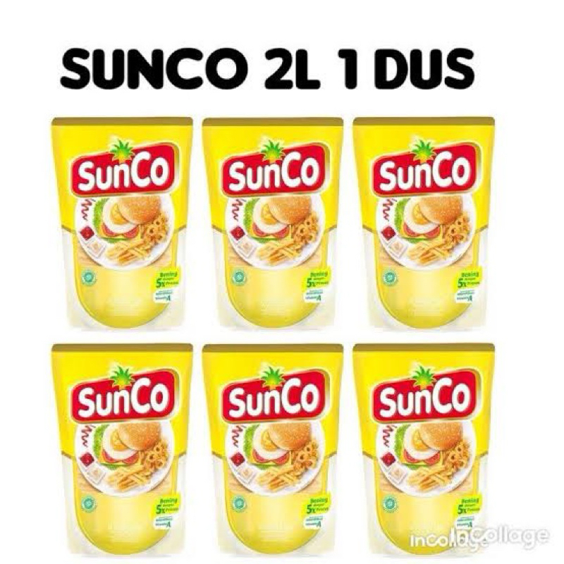 

Minyak goreng sunco 2 literan isi 6 pouch perkarton