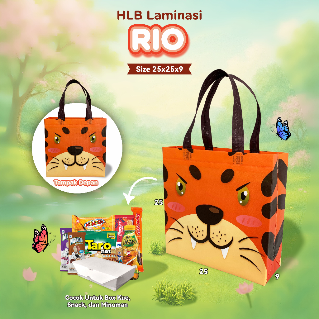 

[BISA INSTAN] Tas Ulang Tahun| Goodie Bag Laminasi| Tas Souvenir Ulang Tahun Animal uk 25x25x09