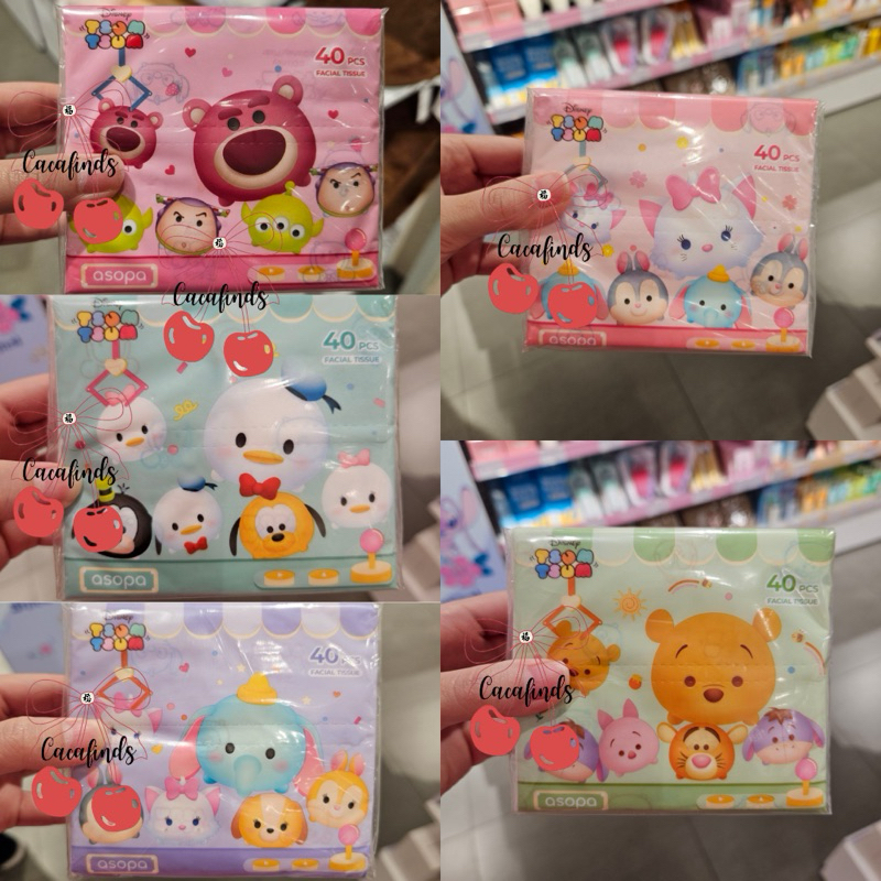 OHSOME x Asopa‼️Printed Facial Tissue / Tisu Wajah Disney Tsum Tsum Collection (isi 3 Pack) Marie Ca