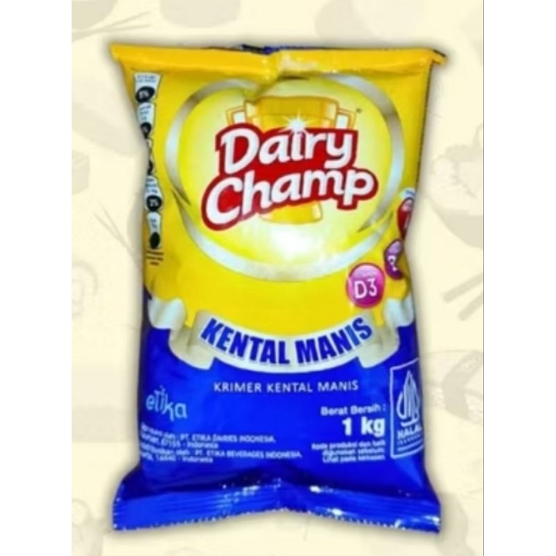 

Dairy Champ Kental Manis: Susu Kental Manis Bergizi dengan Vitamin A, B1, dan D3 1000gram