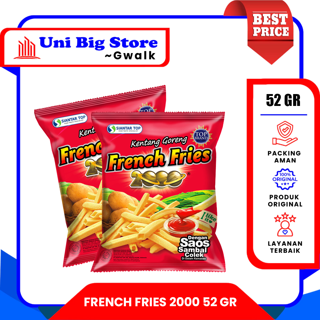 

FRENCH FRIES 2000 SNACK KENTANG DENGAN SAOS - 52 gr