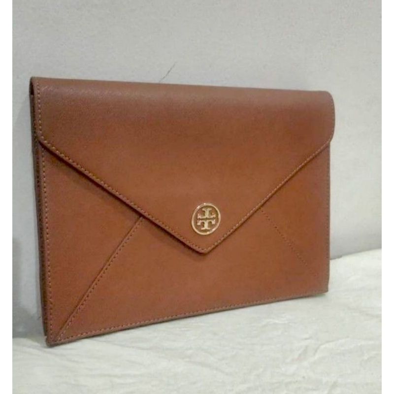 tory burch tas pesta gold clutch pesta selempang kulit coklat brown bag