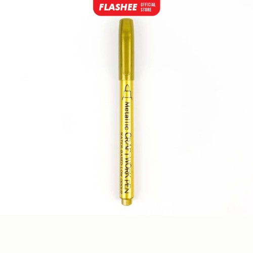 

Alat Tulis Warna Gold 1 Pcs Flashee Spidol Tahan Air Warna Emas Perak Metallic Pen Gold Silver Alat Tulis Stationery