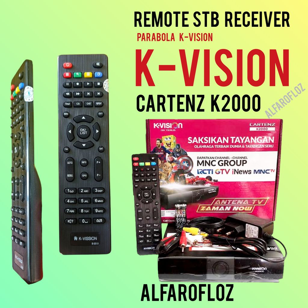 Remote cartenz K2000 K-VISION Receiver Parabola stb set top box remot langsung pakai no seting2
