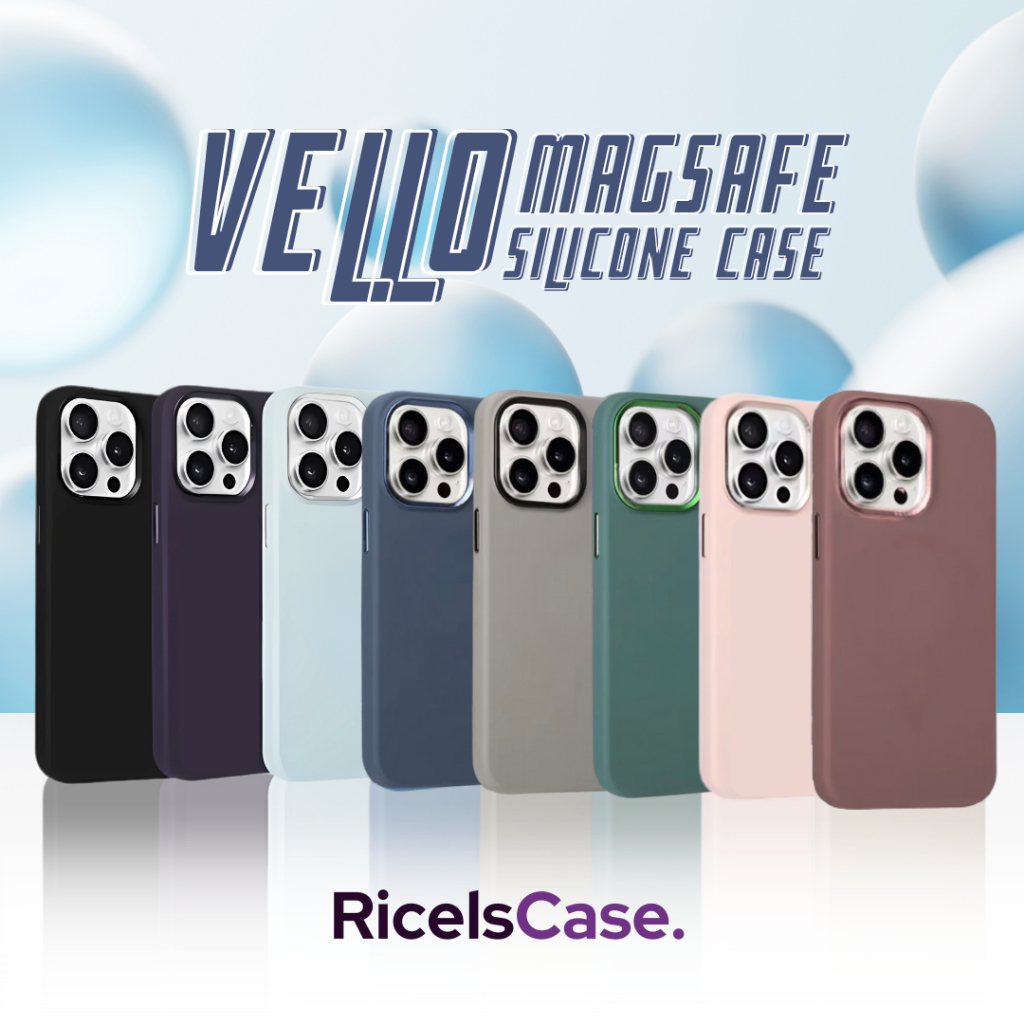VELLO Silicone iPhone Case with MagSafe Anti Kotor Anti Jamur Lapisan Bludru Full Cover Full Cover f