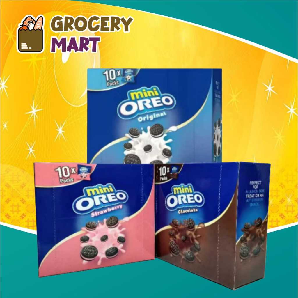 

(BOX) MINI OREO Biskuit Sandwich Original Strawberry Cokelat All Varian Isi 10Pcs