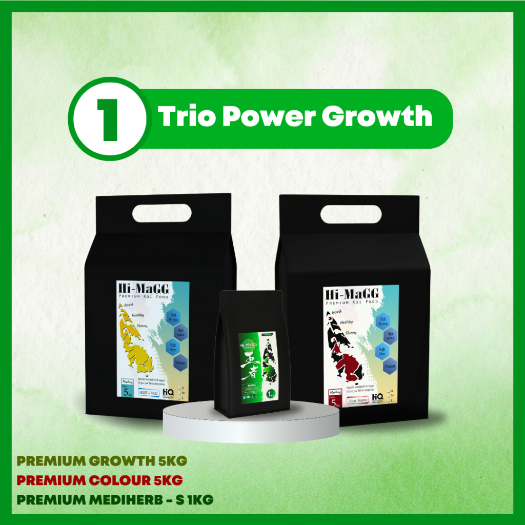 PAKET BUNDLE PAKAN IKAN KOI HI-MAGG PREMIUM 5KG+1KG+5KG / PAKAN KOI / PAKAN IKAN KOI / PELLET KOI
