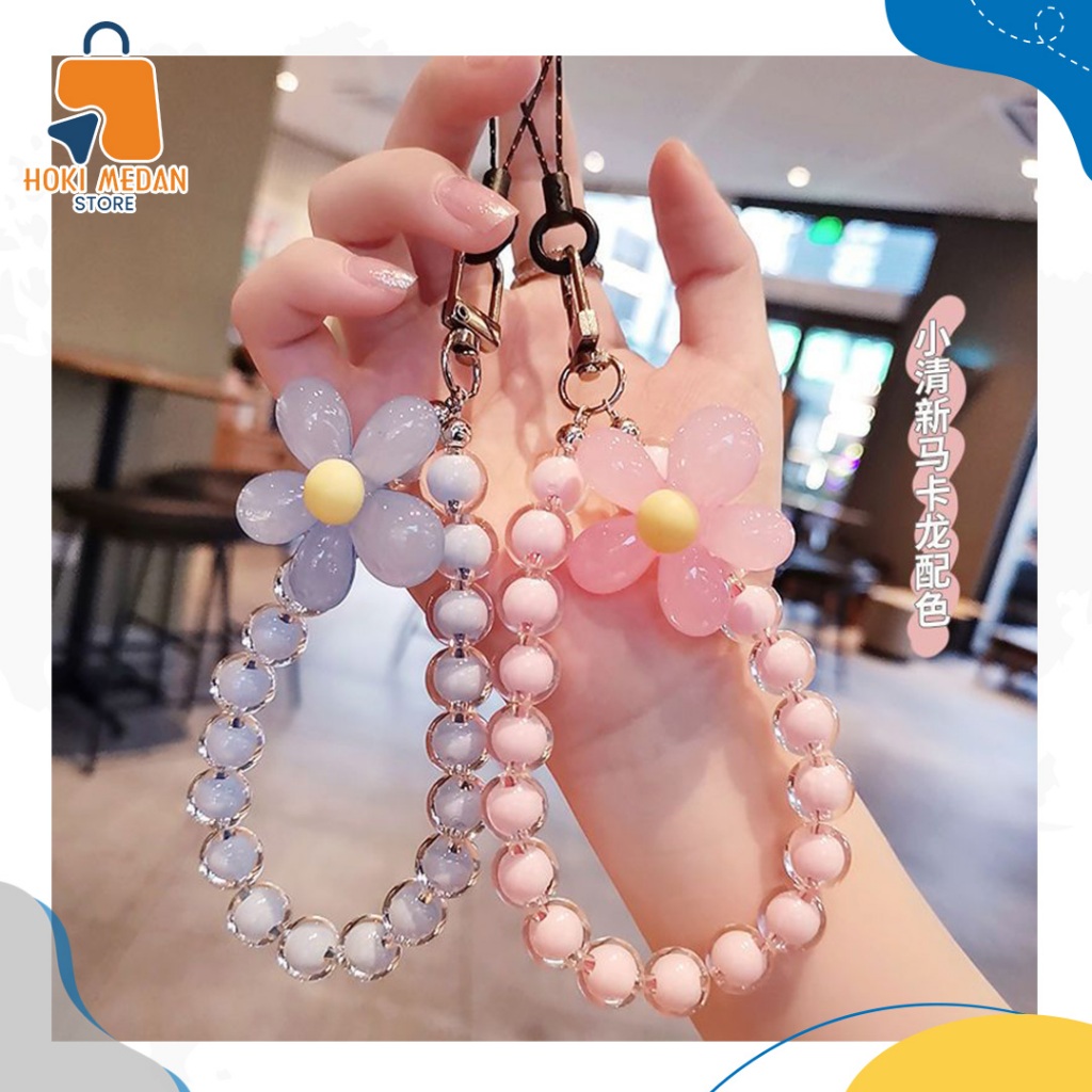 K 21 Tali Lanyard Hp | Tali Gantungan Hp | Tali gantungan hp bunga manik | Tali hp bunga cantik bagu