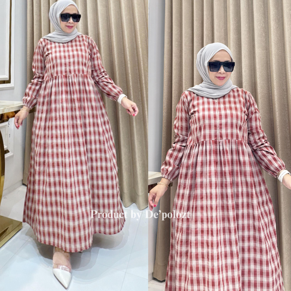 Rinjani Dress Jumbo Motif LD 130 LD 120 LD 110 LD 100 Rayon Viscose Dress Wanita Viral Terbaru