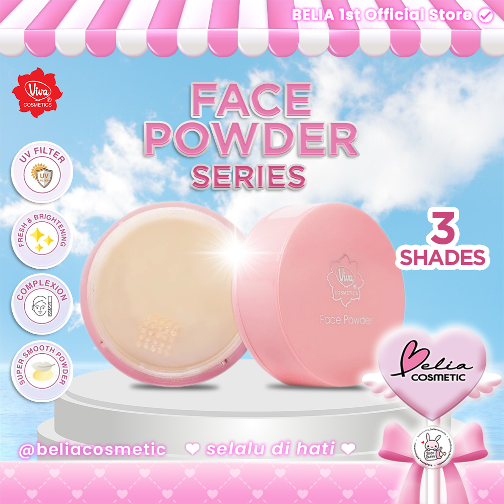❤ BELIA ❤ VIVA Face Powder Pink 14 gr | Bedak Tabur | Butiran bedak tabur super halus
