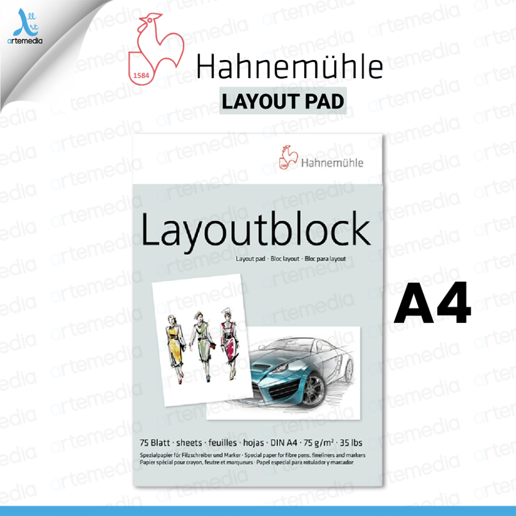 

Hahnemuhle Layout Marker Pad A4 Kertas Halus untuk Marker, Brush Pen, Fineliner