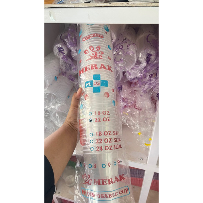 CUP PLASTIK MERAK 22oz