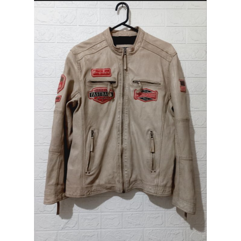 Grandprix full patch original leather jacket no yellow corn simpson greedy kushitani komine taichi