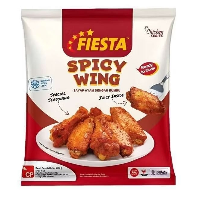 

Fiesta Chicken Wings / Spicy Wing / Sayap Ayam Berbumbu | Berat Bersih 400gr