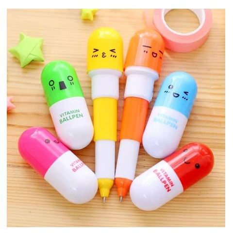 

Pulpen Emoticon Vitamin / Pen Unik / Pena Kapsul / Pulpen Stationary Souvenir