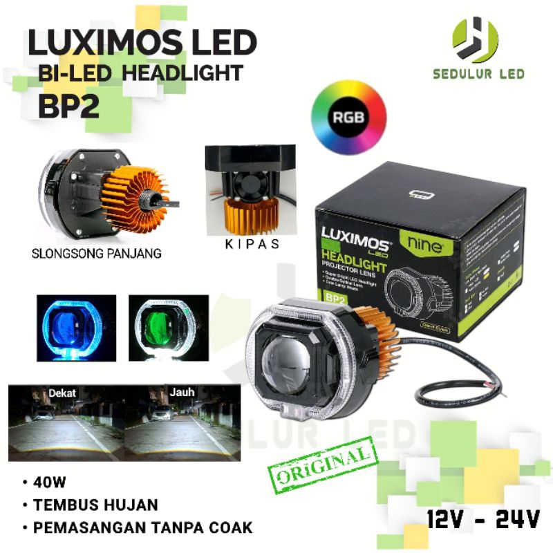 LAMPU LED BILED PROJIE 40 WATT BODY BLACK RGB 3 INCI LUXIMOS BP2