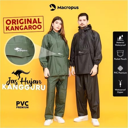 MACROPUS Jas Hujan KANGAROO RAINCOAT Jas Hujan Saku Kangguru Anti Bocor Jas Hujan Tebal Saku Kanggur