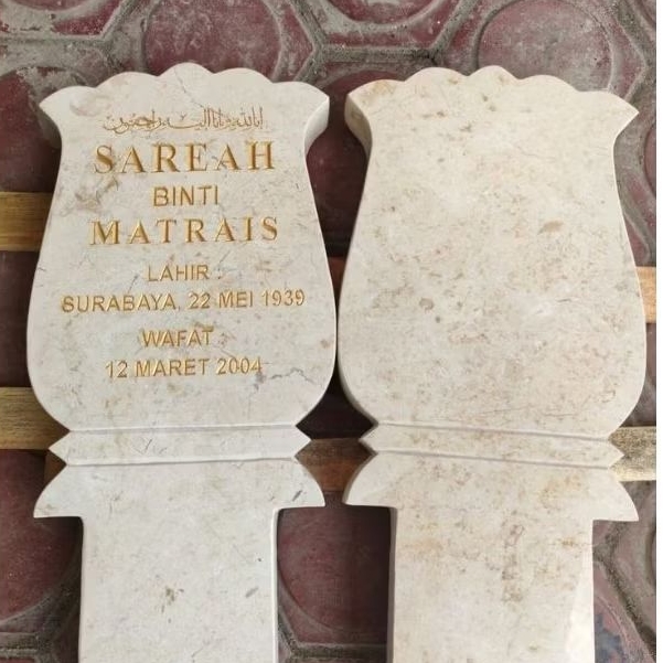 papan nisan marmer putih gloss