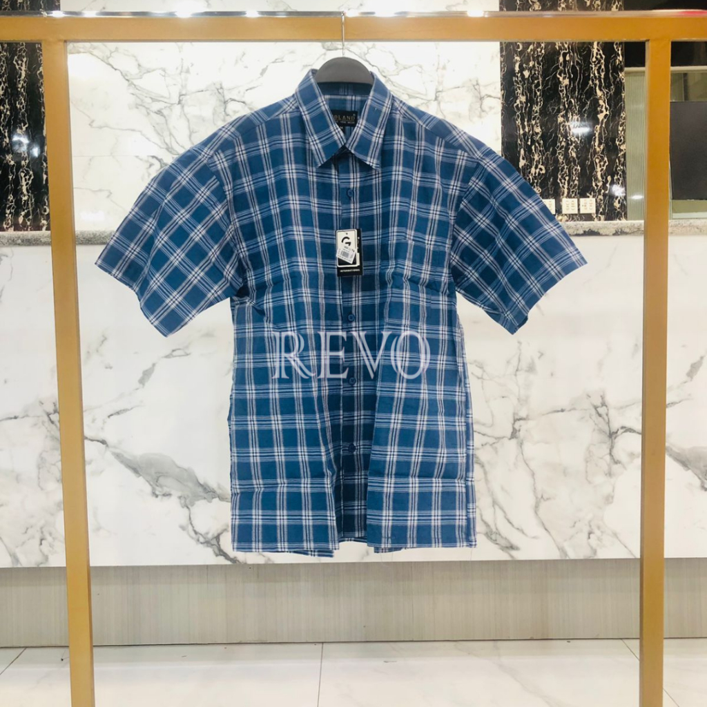 Kemeja Geoland Motif Kotak // Revo Fashion