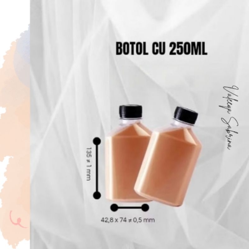 Botol Panda 250 ml / Botol Cu / Botol Plastik / Botol Gepeng 250 ml