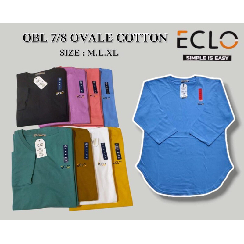 kaos oblong Oval cotton 7/8 Eclo