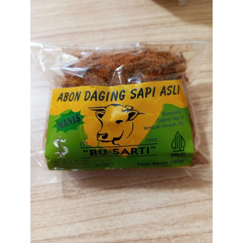 

abon daging sapi bu sarti manis 100 gram dan 250 gram