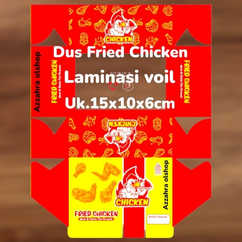 

100 LEMBAR DUS KEMASAN FRIED CHICKEN IVORY LAMINASI VOIL