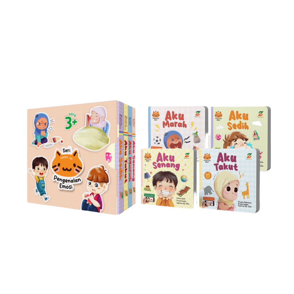 (1 set= 4 Boardbook Mini) Paket Boardbook Mini | Seri Pengenalan Emosi | Boardbook Anak / Buku Bayi