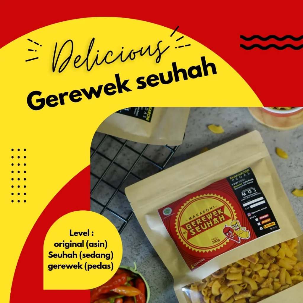 

MAKARONI GEREWEK SEUHAH MAKARONI SANGRAI PEDAS / SEDANG /ASIN 200GR!!