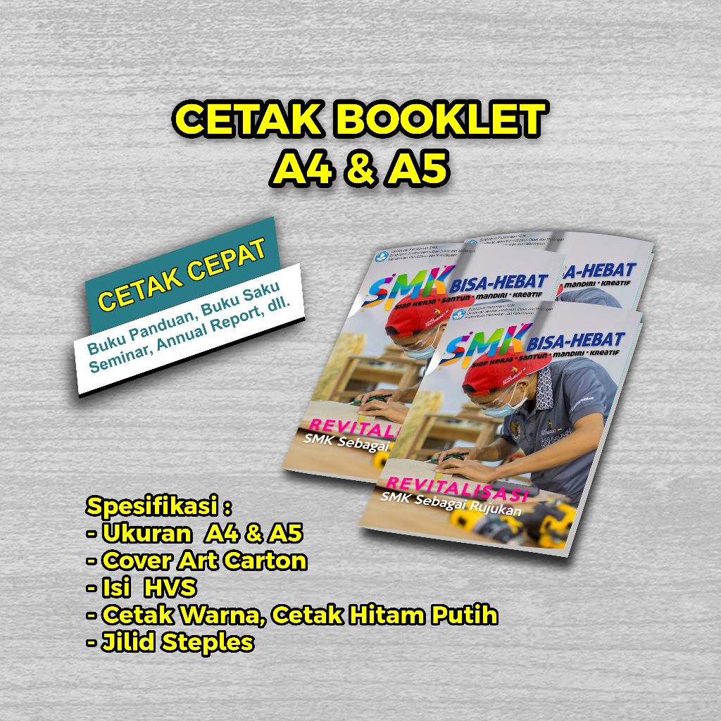 

Cetak Booklet | Cetak HVS | Print Booklet A5 | Cetak Buku Panduan