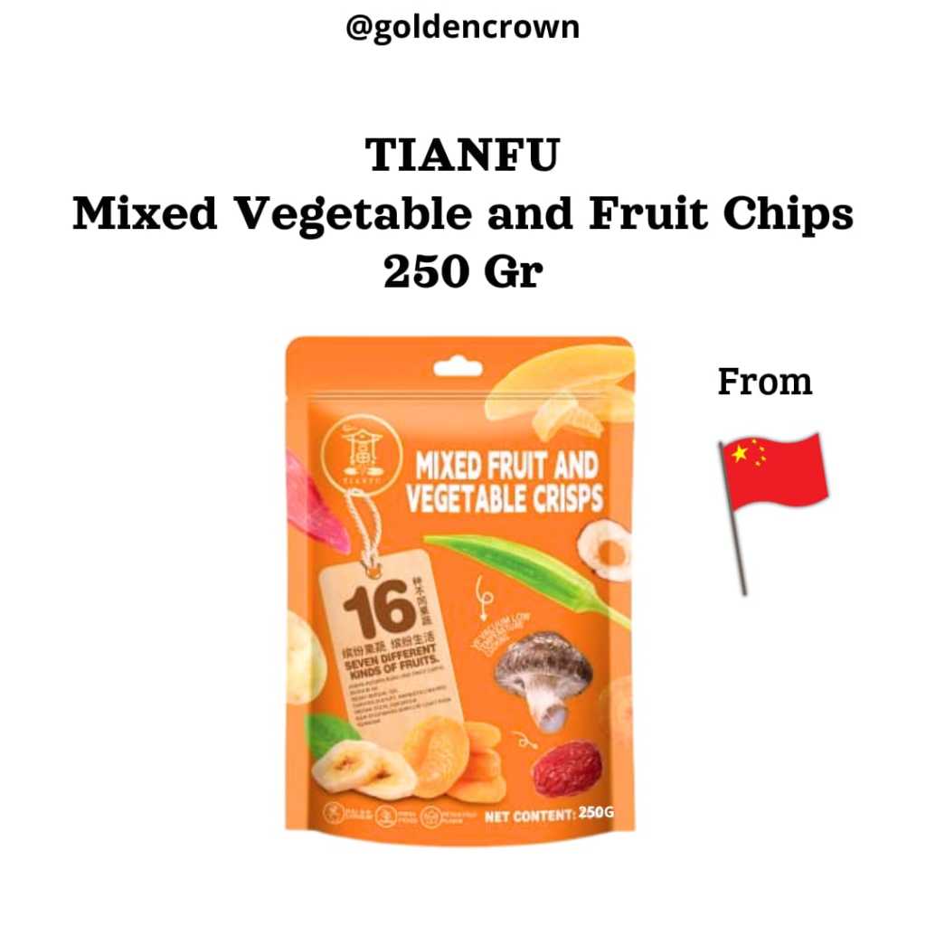 

TIANFU Mixed Vegetable And Fruit Chips / Aneka Keripik Buah dan Sayuran 250g
