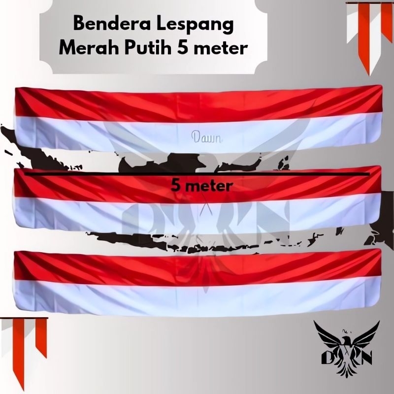 BENDERA - Merah Putih Panjang, Lespang, Umbul Umbul (5 meter)