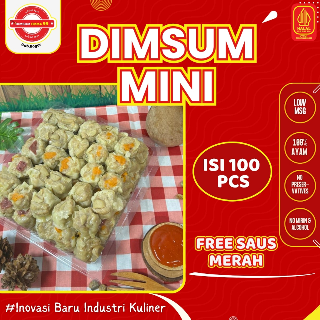 

Dimsum Ayam Seribuan / Mini Topping Mix Frozen isi 100pcs - Free Saus Merah Halal & Nikmat