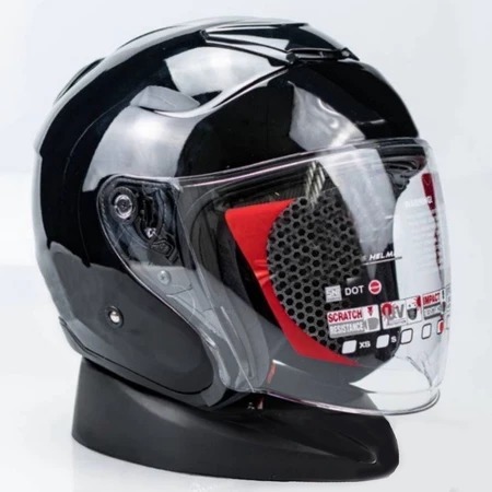 Helm Half Face KYOTO Hitam Glossy / Helm Kyt Kyoto