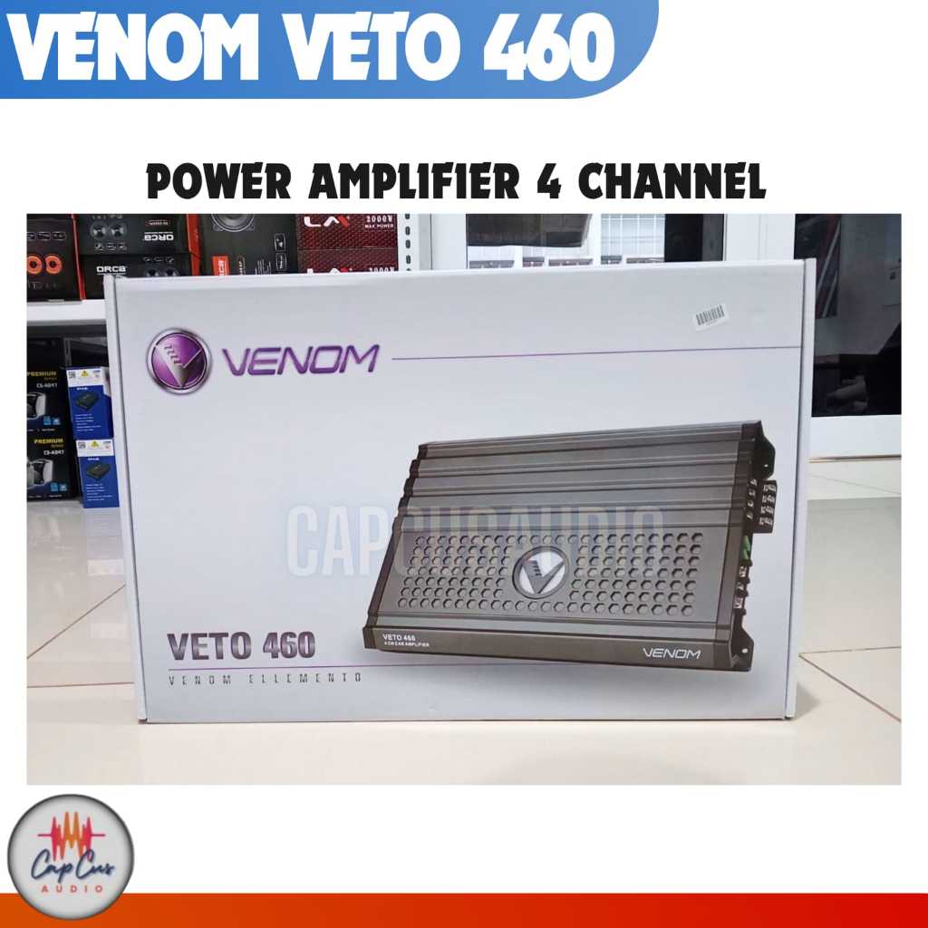 Venom Elemento Veto 460 Power Amplifier 4CH 4 Channel Audio Mobil