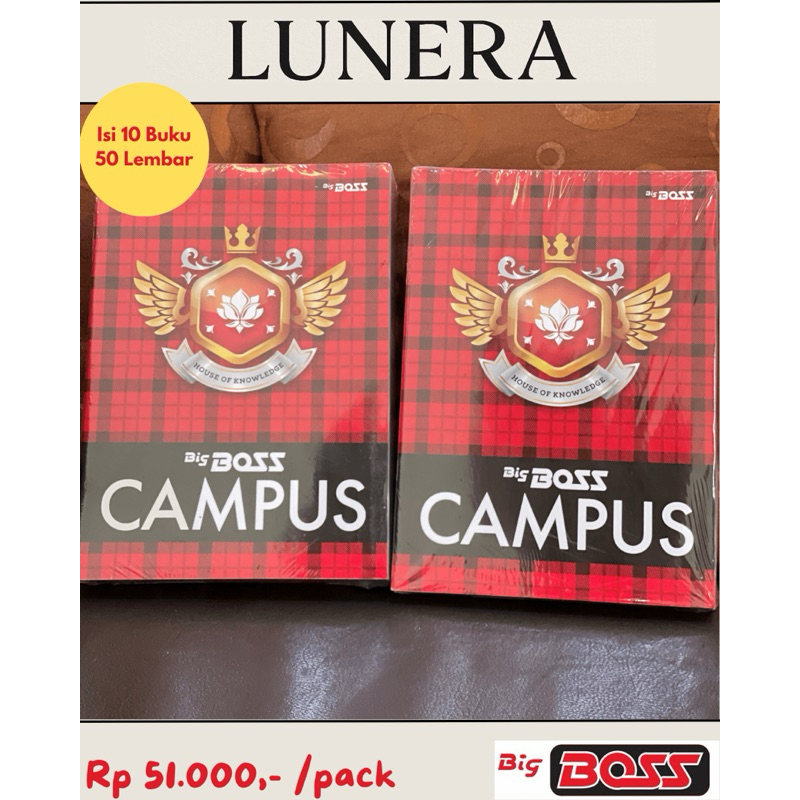 

Buku BIG BOSS 50 Lembar ( 1pack = 10pcs ) / Buku Murah / Buku Campus