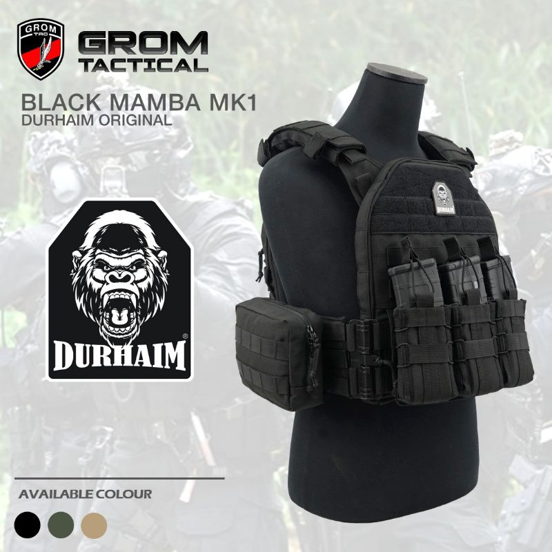 Durhaim Black Mamba MK1 - Body Vest Tactical Militer Level Tinggi | Plate Carrier Anti Peluru