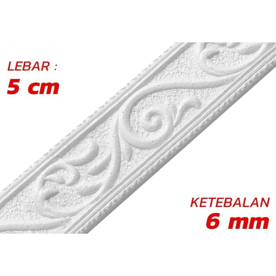 WALLPAPER LIST PUTIH 6MM X 230CM / LIST FOAM WALLPAPER List Sticker Wallsticker Dinding Stiker Borde