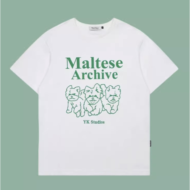 Wai Kei Maltese archive line graphic half sleeve WK2542