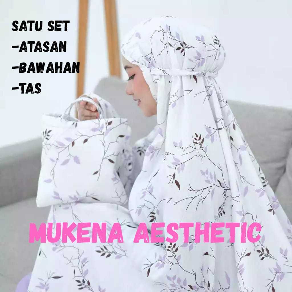 MUKENA RAYON DEWASA ADEM | MUKENA BALI TARAWIH DEWASA AESTHETIC SIMPEL MOTIF BUNGA JUMBO BAHAN RAYON