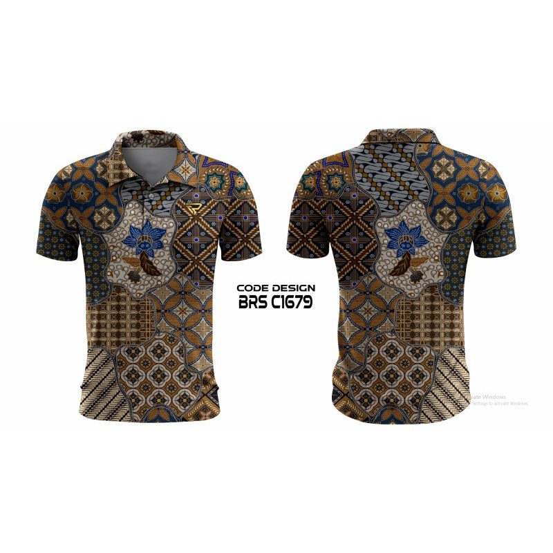 KAOS POLO BATIK FULL PRINTING KUALITAS PREMIUM