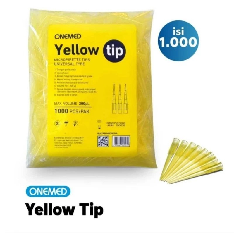 Yellow Tips Micropipet Tips Kuning Onemed / Yellow Tip Onemed/Yellow Tips Micropipet Tips Kuning One