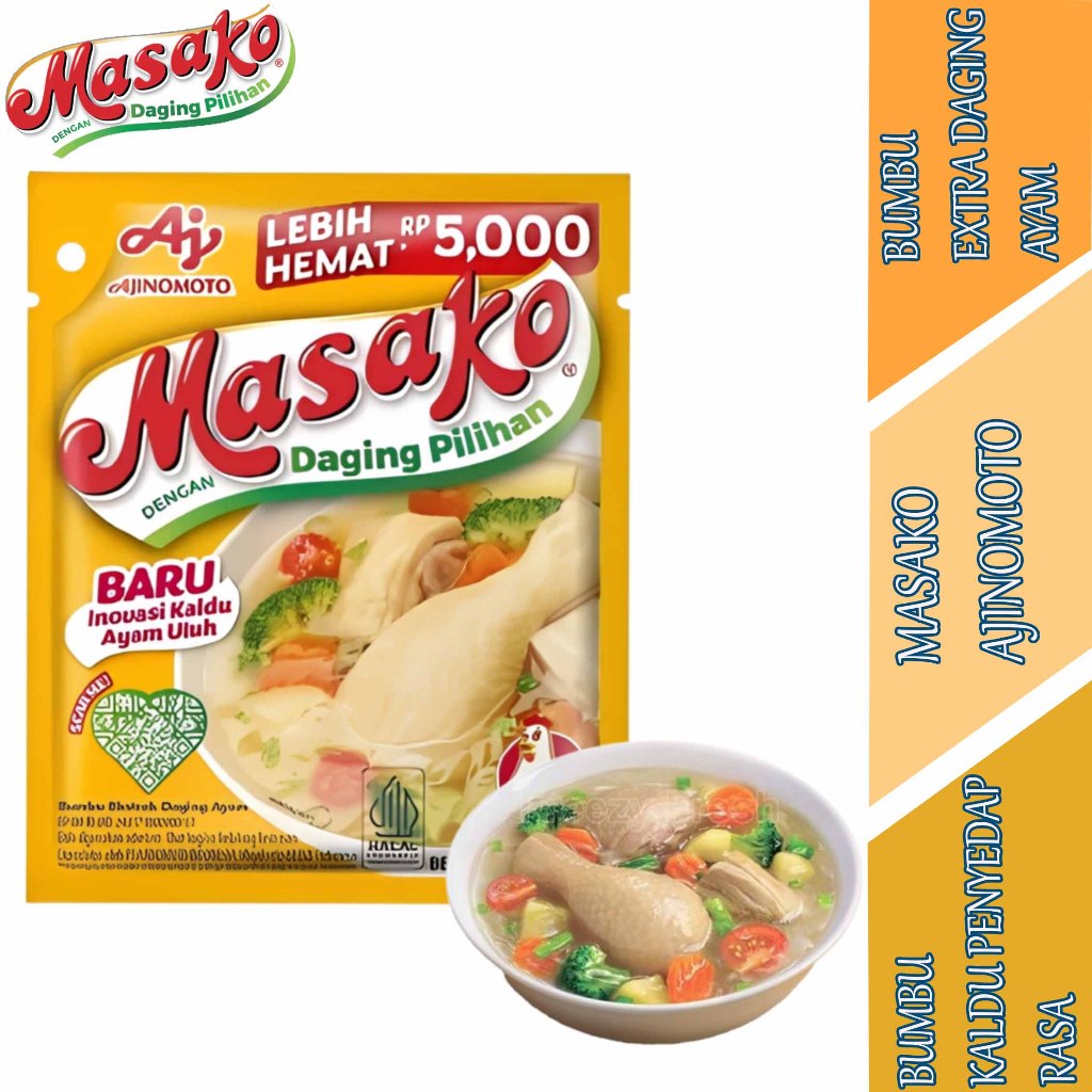 

Bumbu Kaldu Penyedap Rasa - Masako - Bumbu Extra Daging Ayam - 123gr
