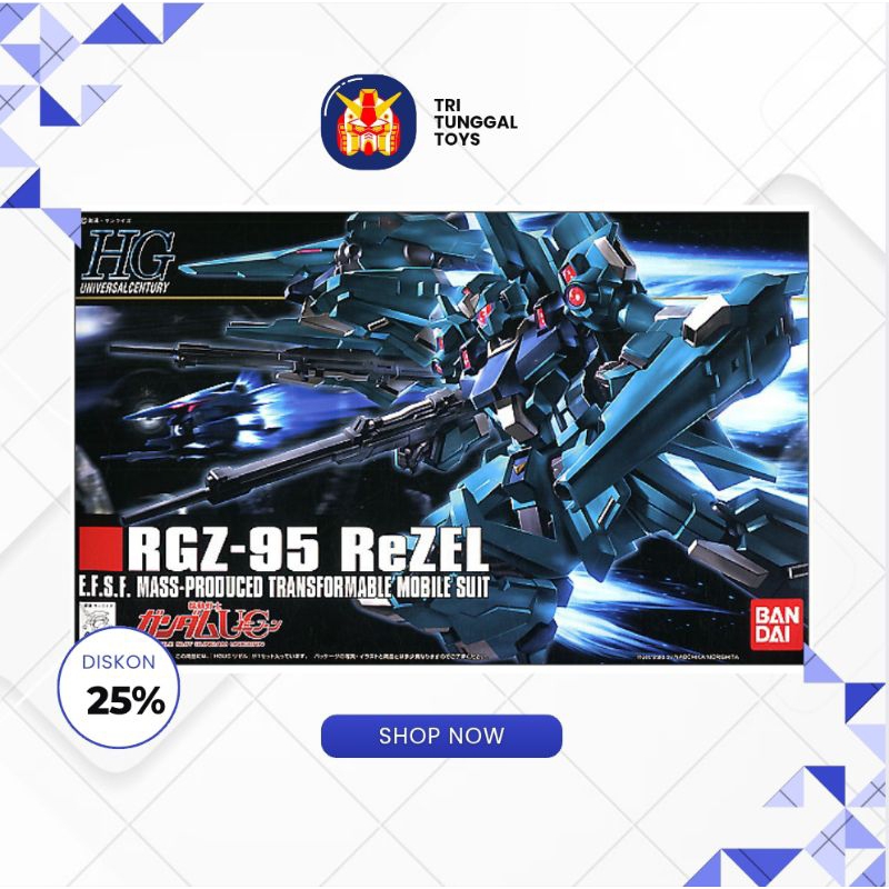 HG 1/144 Mass Produced Transformable RGZ-95 ReZEL Mobile Suit Gundam Bandai