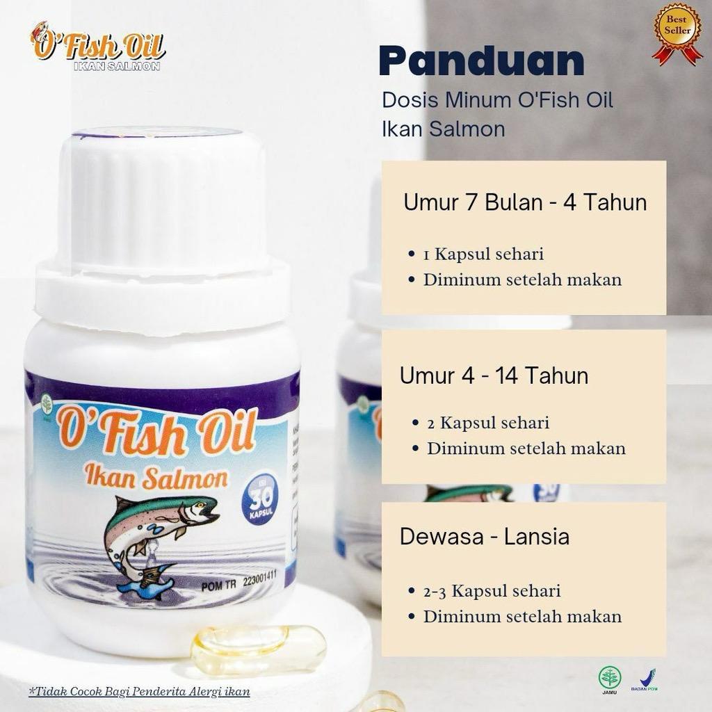 O FISH OIL 30 KAPSUL MINYAK IKAN SALMON OMEGA 3 | MINYAK IKAN UNTUK ANAK PLUS DHA VITAMIN PENAMBAH N