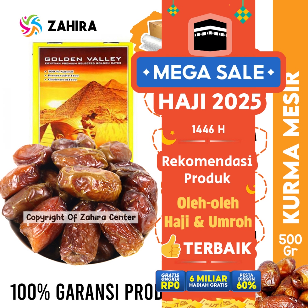 

Kurma Basah Mesir Madu 500gr BPOM Golden Valley Gizza Pyramid Untuk Puasa & Nabeez Enak Bergizi